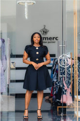 Chic black skater dress